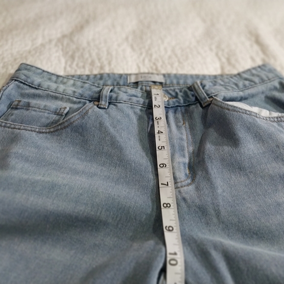 Blue Ankle Cropped Jeans with Side Ties Size 11 - Picture 6 of 15